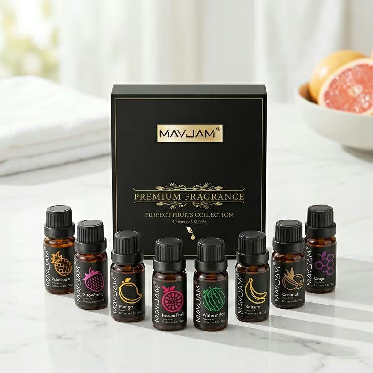 Fruit Aroma Fragrance Oil Gift Set 8 Bottles | Mayjam