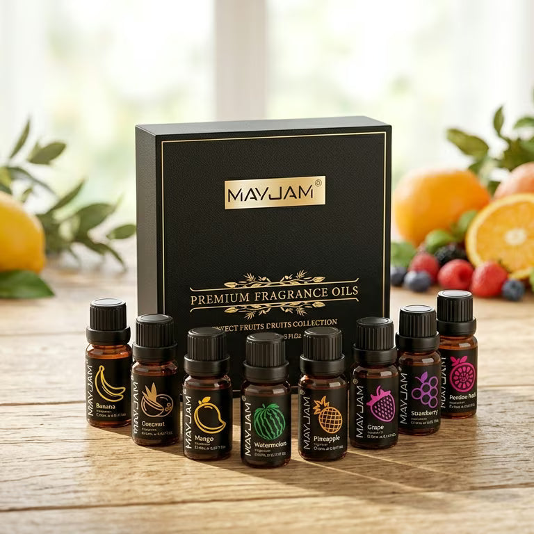 Fruit Aroma Fragrance Oil Gift Set 8 Bottles | Mayjam - usage tip for scenting potpourri