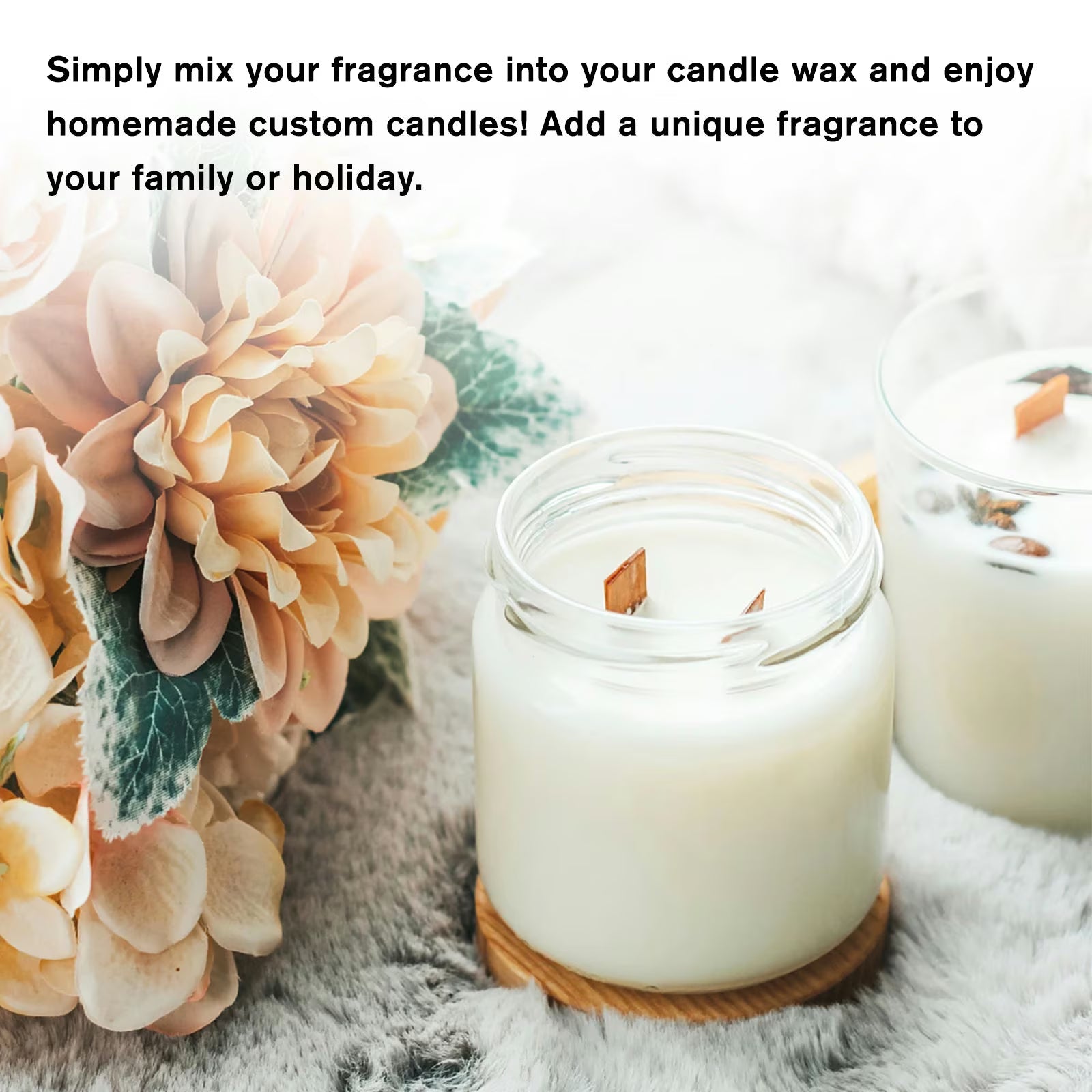 Fruit Aroma Fragrance Oil Gift Set 8 Bottles | Mayjam - lit candle in a glass jar with dried orange garnish
